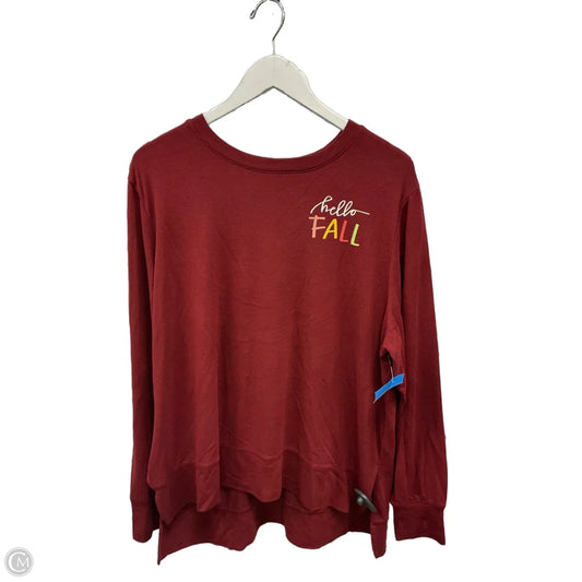 Top Long Sleeve By Clothes Mentor In Maroon, Size: Xxl