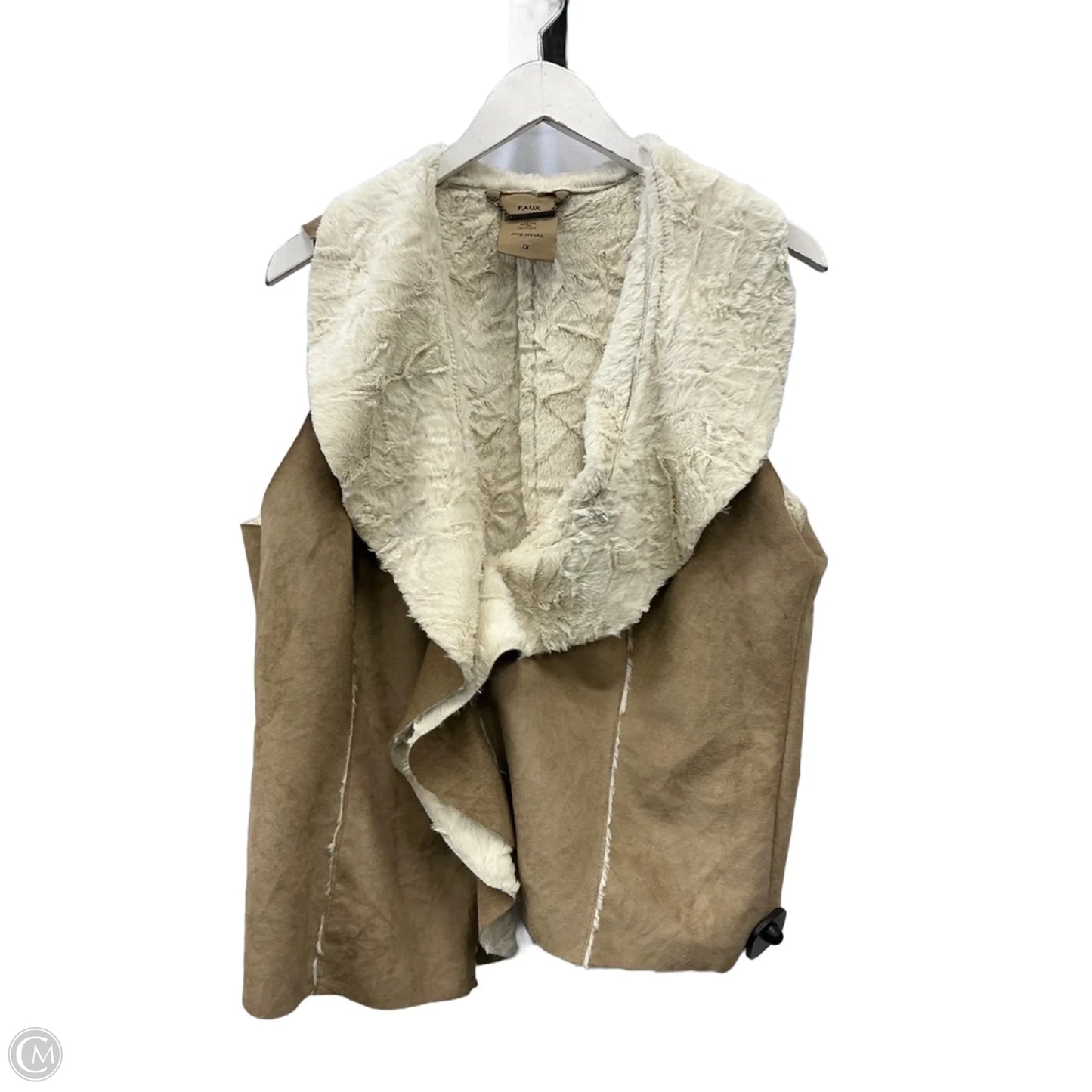 Vest Faux Fur & Sherpa By Jou Jou In Tan, Size: 1x
