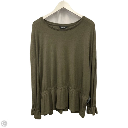Top Long Sleeve By Simply Vera In Green, Size: Xl
