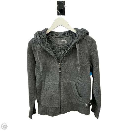 Jacket Fleece By Eddie Bauer In Grey, Size: S