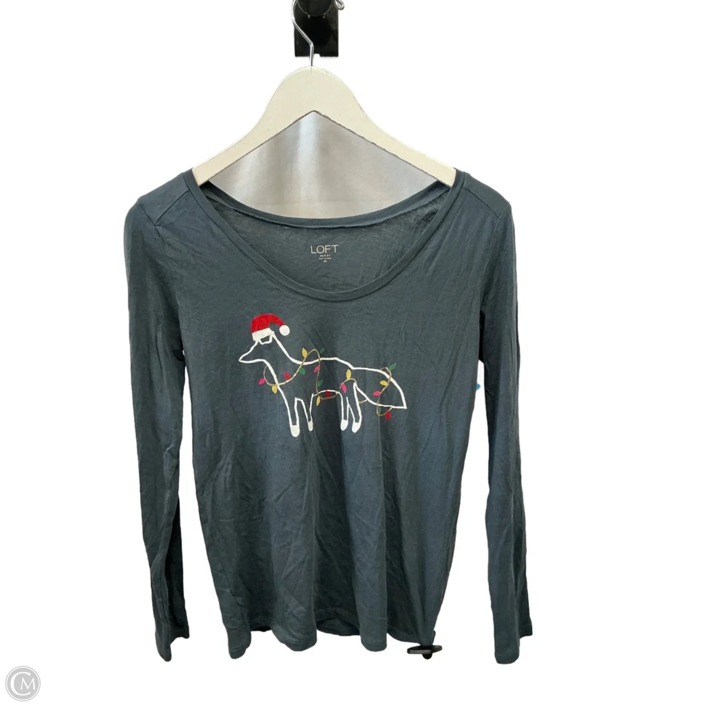 Top Long Sleeve By Loft In Grey, Size: Xs