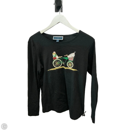 Top Long Sleeve By Karen Scott In Black, Size: S