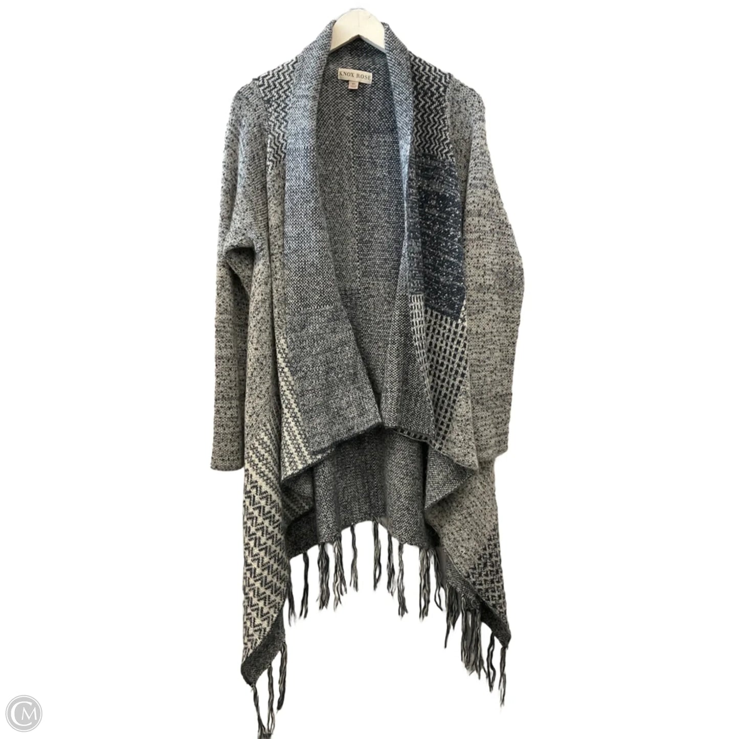 Sweater Cardigan By Knox Rose In Blue & White, Size: Xl