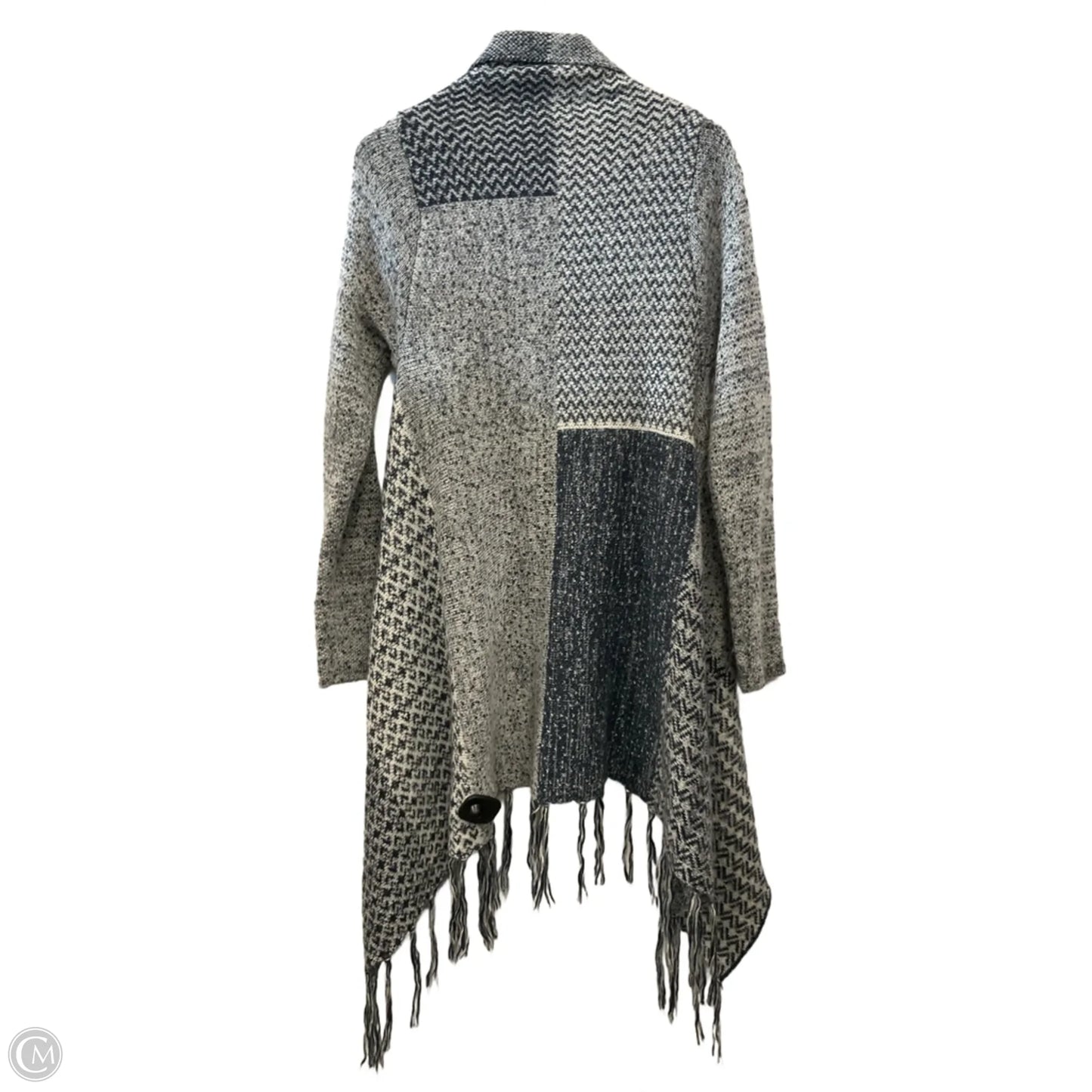 Sweater Cardigan By Knox Rose In Blue & White, Size: Xl