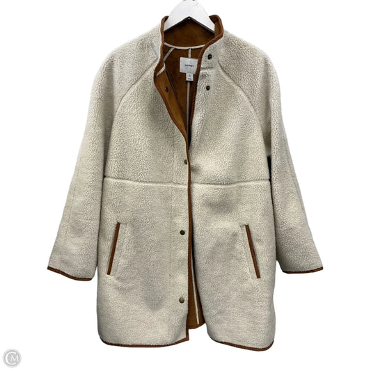 Coat Faux Fur & Sherpa By Old Navy In White, Size: 1x