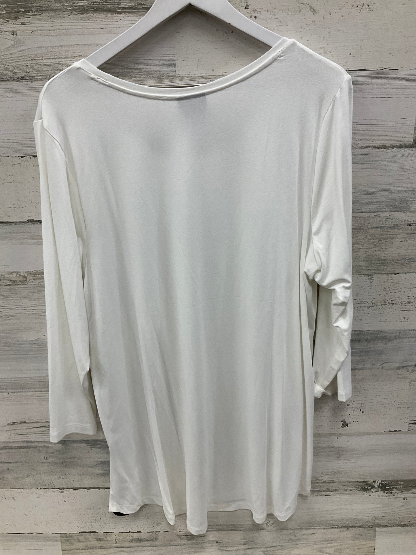 Top 3/4 Sleeve By Jm Collections In White, Size: 2x