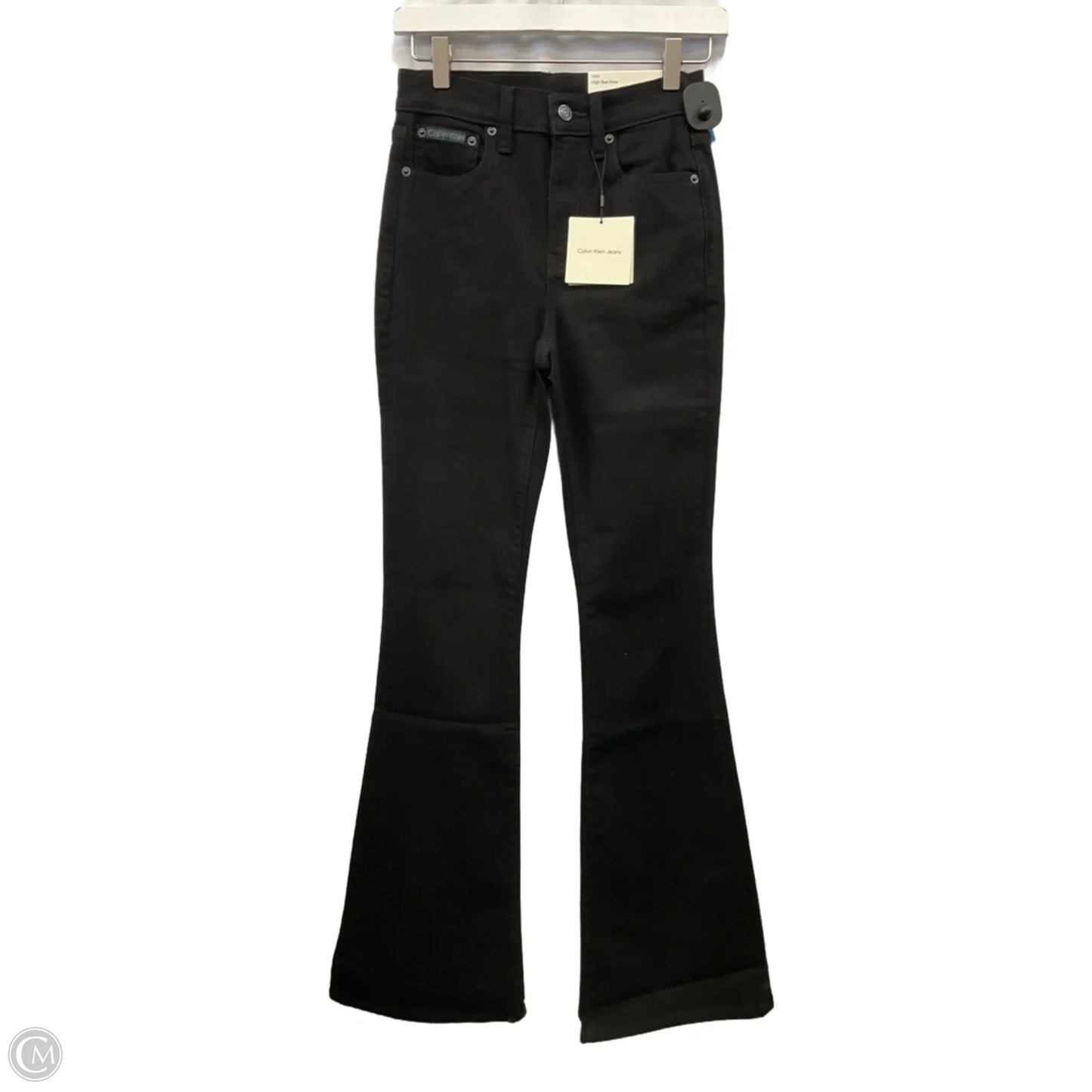 Jeans Flared By Calvin Klein In Black Denim, Size: 2