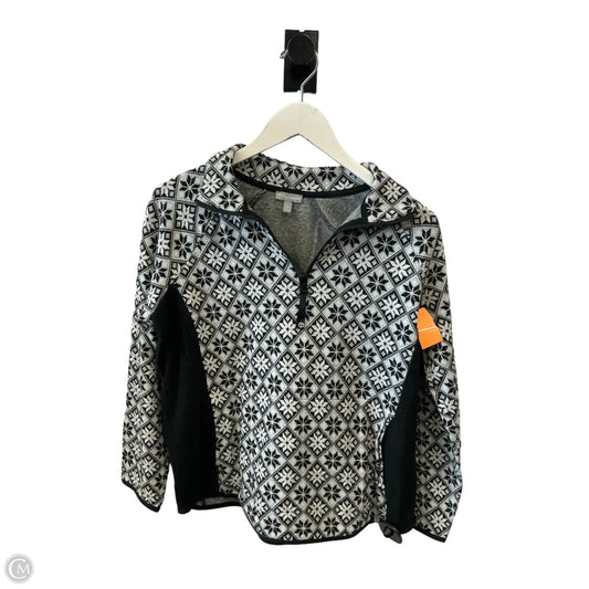 Athletic Sweatshirt Collar By Talbots In Black & White, Size: M