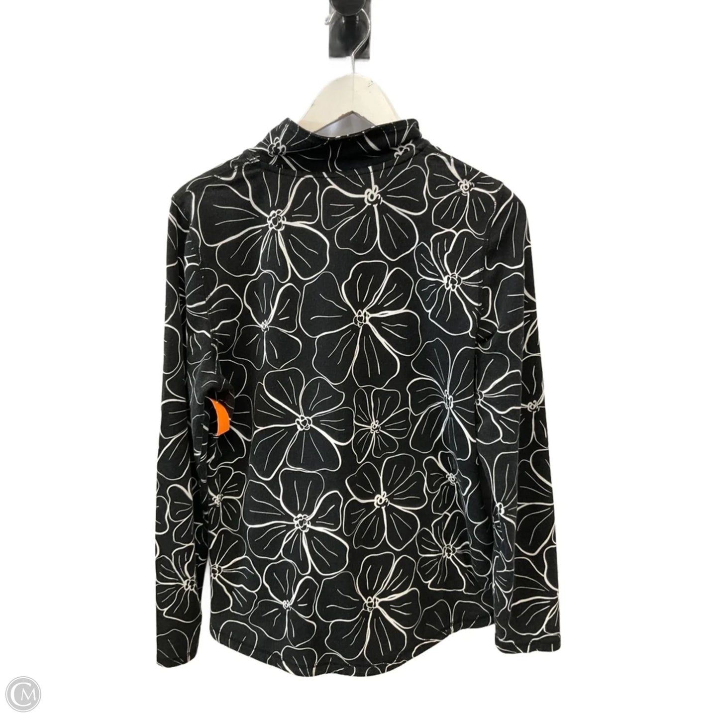 Athletic Sweatshirt Collar By Talbots In Black & White, Size: M