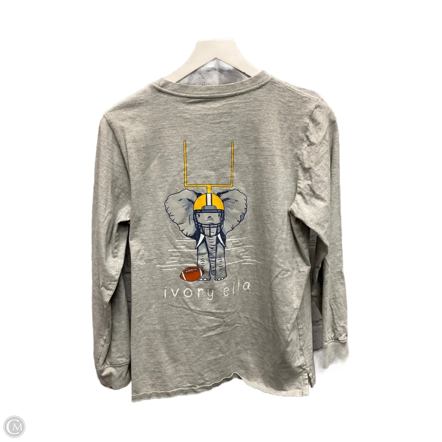 Top Long Sleeve By Ivory Ella In Grey, Size: M