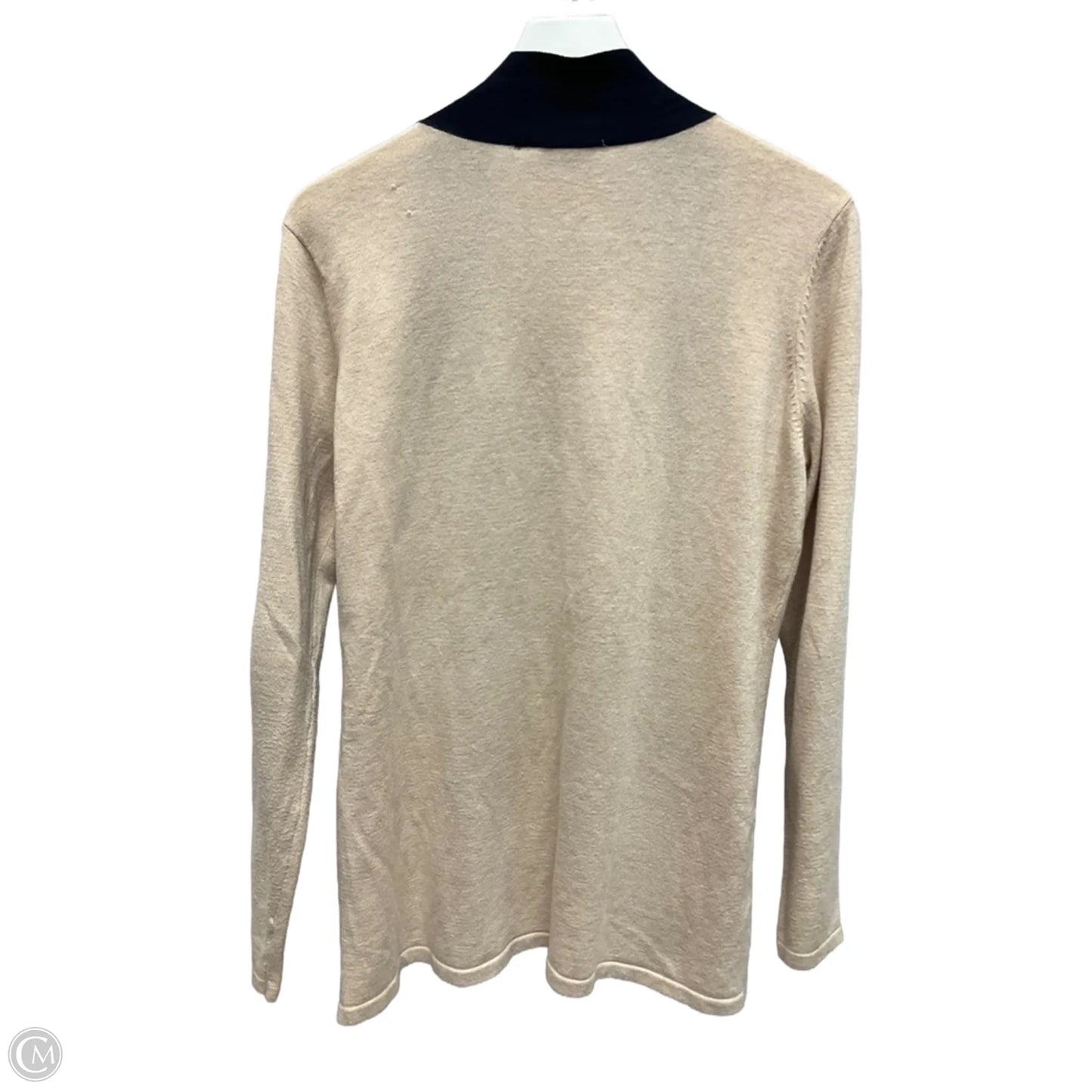 Sweater Cardigan Designer By Neiman Marcus In Tan, Size: L