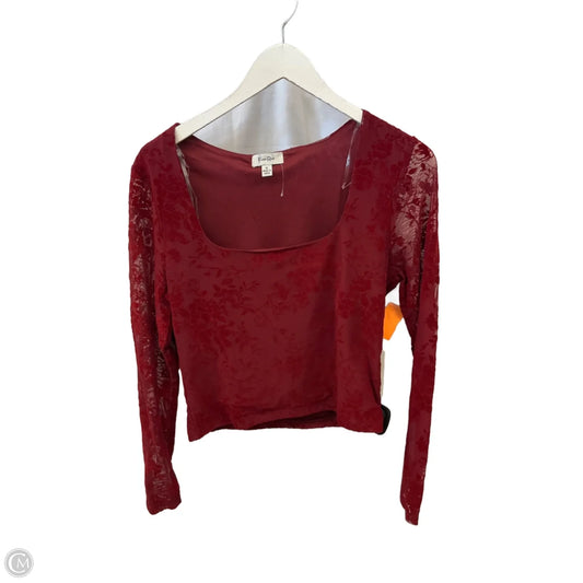 Top Long Sleeve By Faded Rose In Maroon, Size: Xl