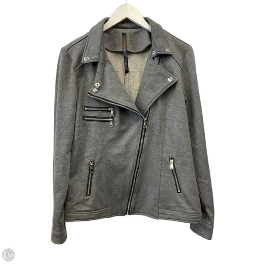 Jacket Moto By Renee C In Grey, Size: M