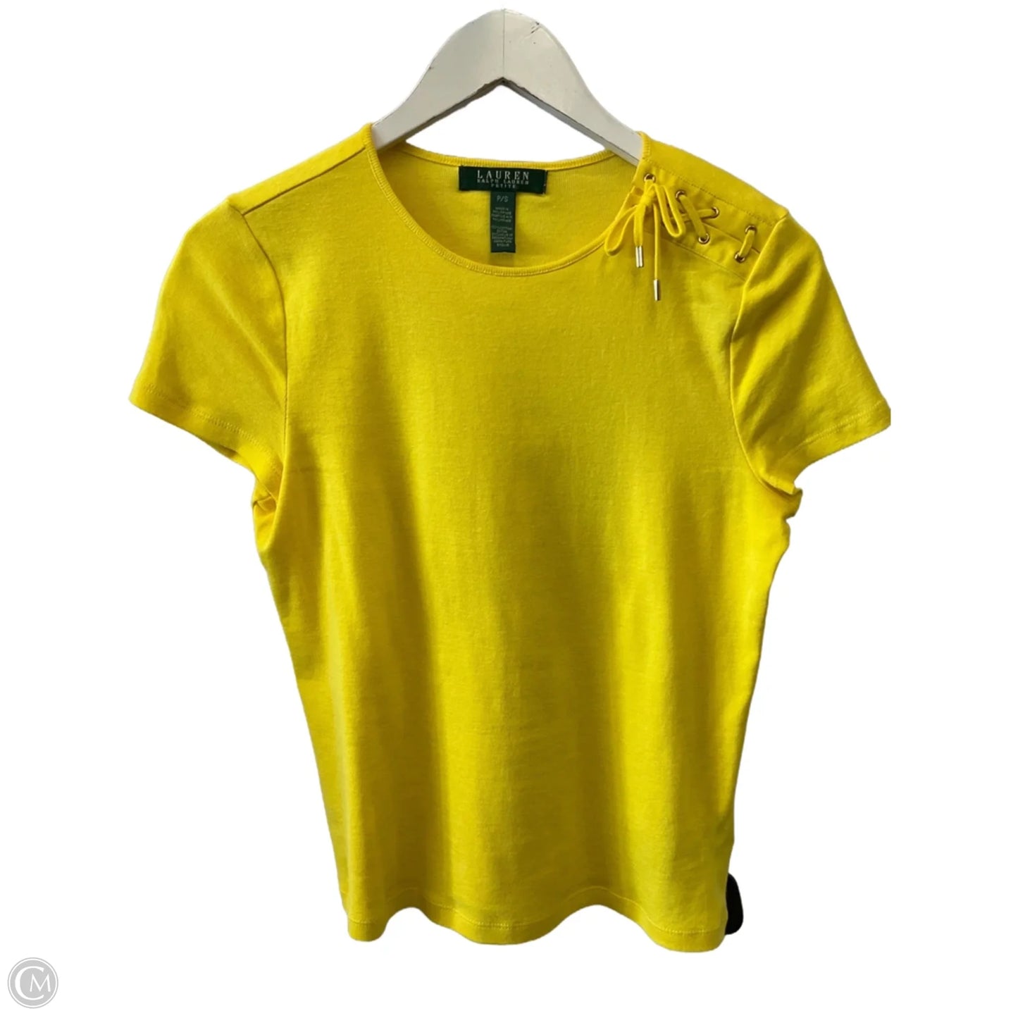 Top Short Sleeve By Lauren By Ralph Lauren In Yellow, Size: Sp