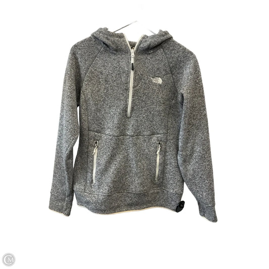 Athletic Sweatshirt Hoodie By The North Face In Grey, Size: M