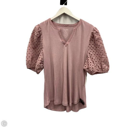 Top Short Sleeve By Nine West Apparel In Mauve, Size: Xxl