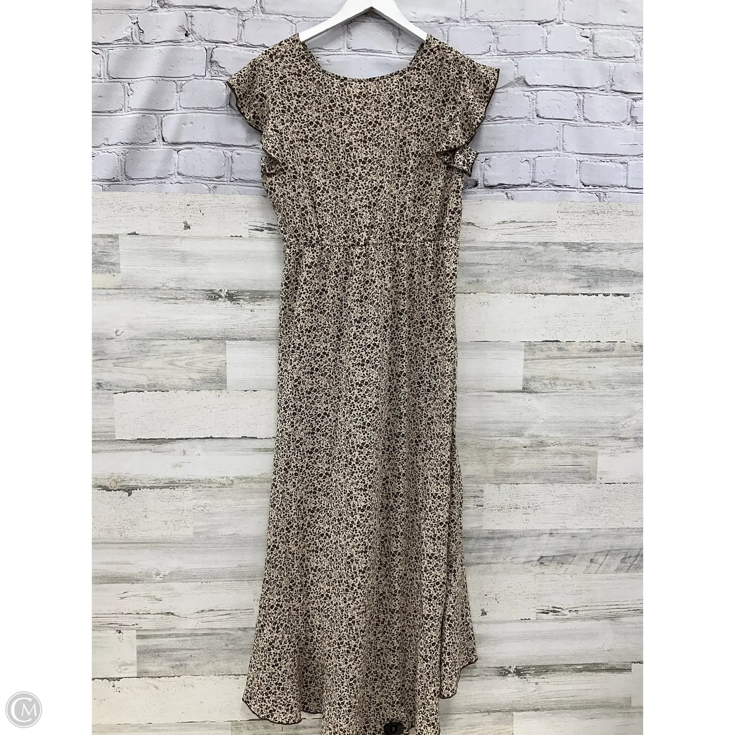 Dress Casual Maxi By Clothes Mentor In Brown & Cream, Size: L