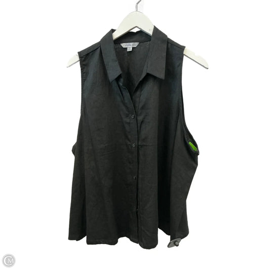 Top Sleeveless By Ophelia Roe In Black, Size: 2x