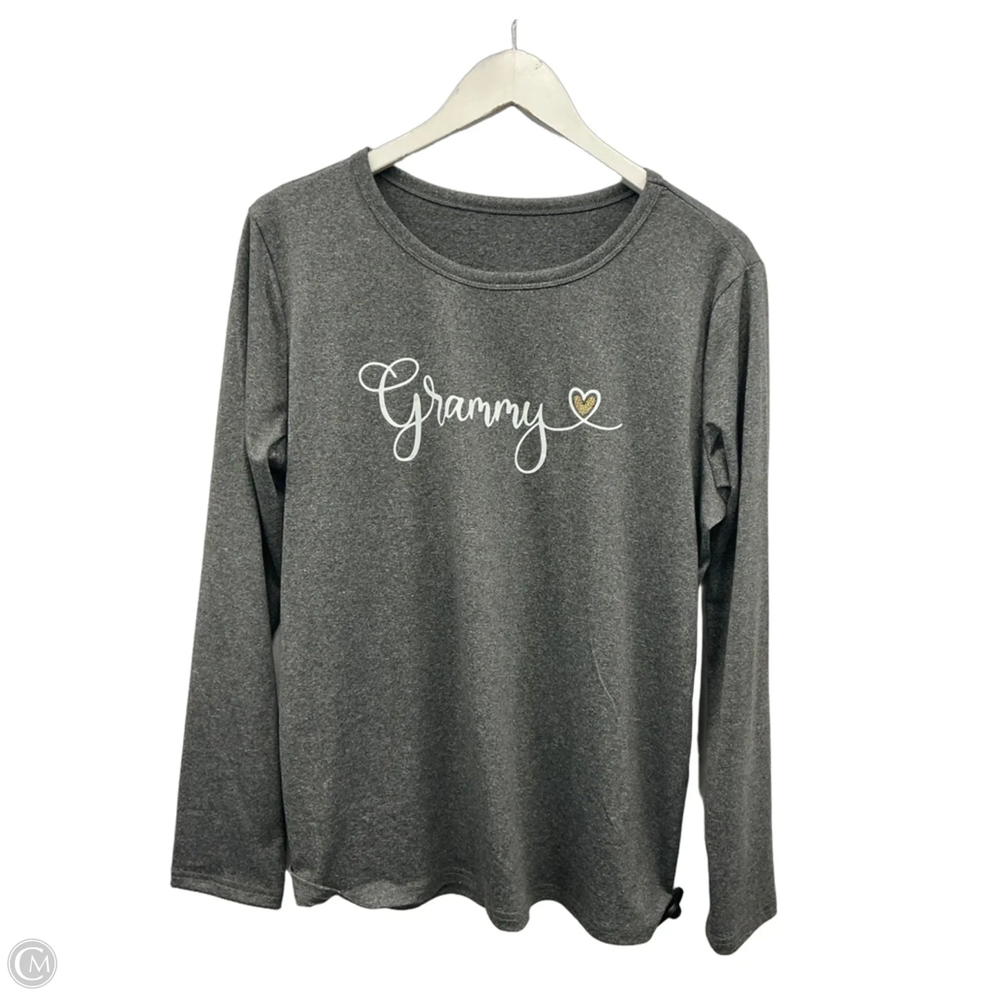 Top Long Sleeve By Cmf In Grey, Size: L