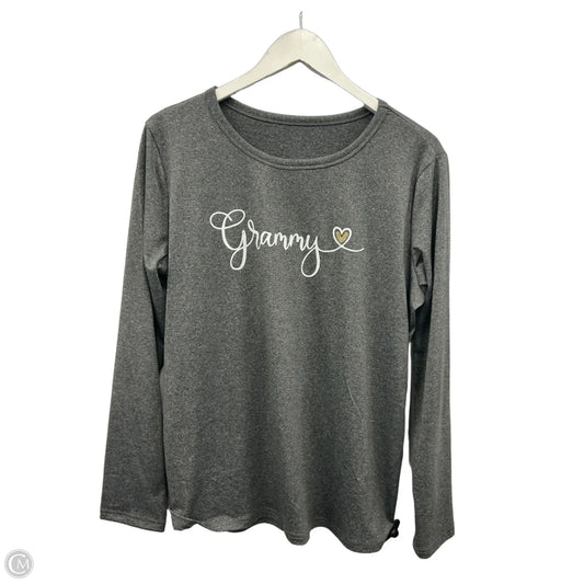 Top Long Sleeve By Cmf In Grey, Size: L