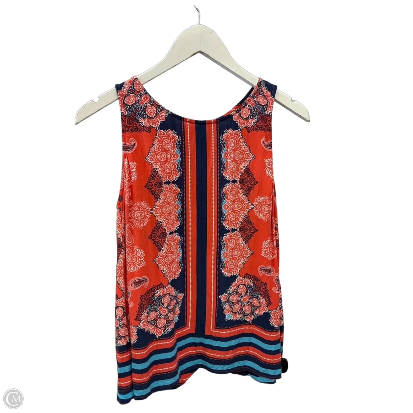 Top Sleeveless By Figuero & Flower In Blue & Red, Size: Mp