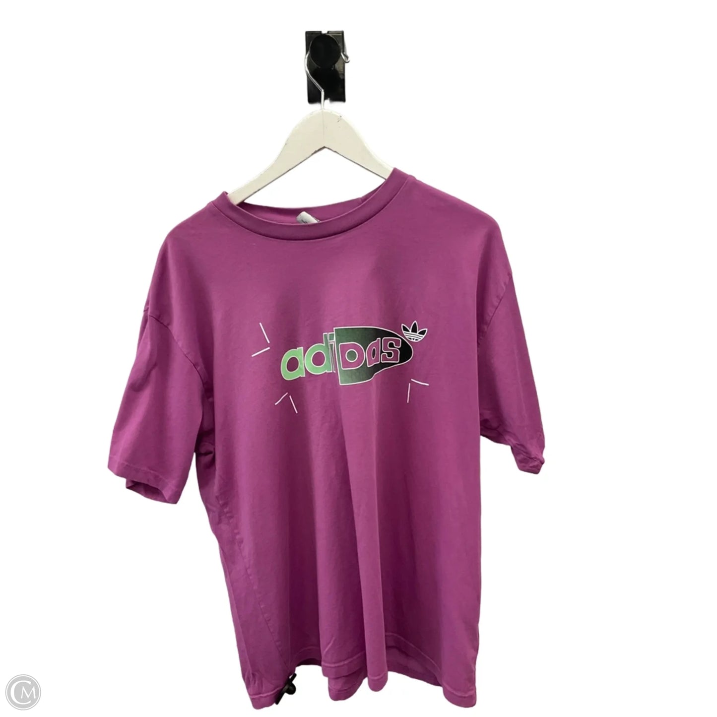 Athletic Top Short Sleeve By Adidas In Purple, Size: Xl
