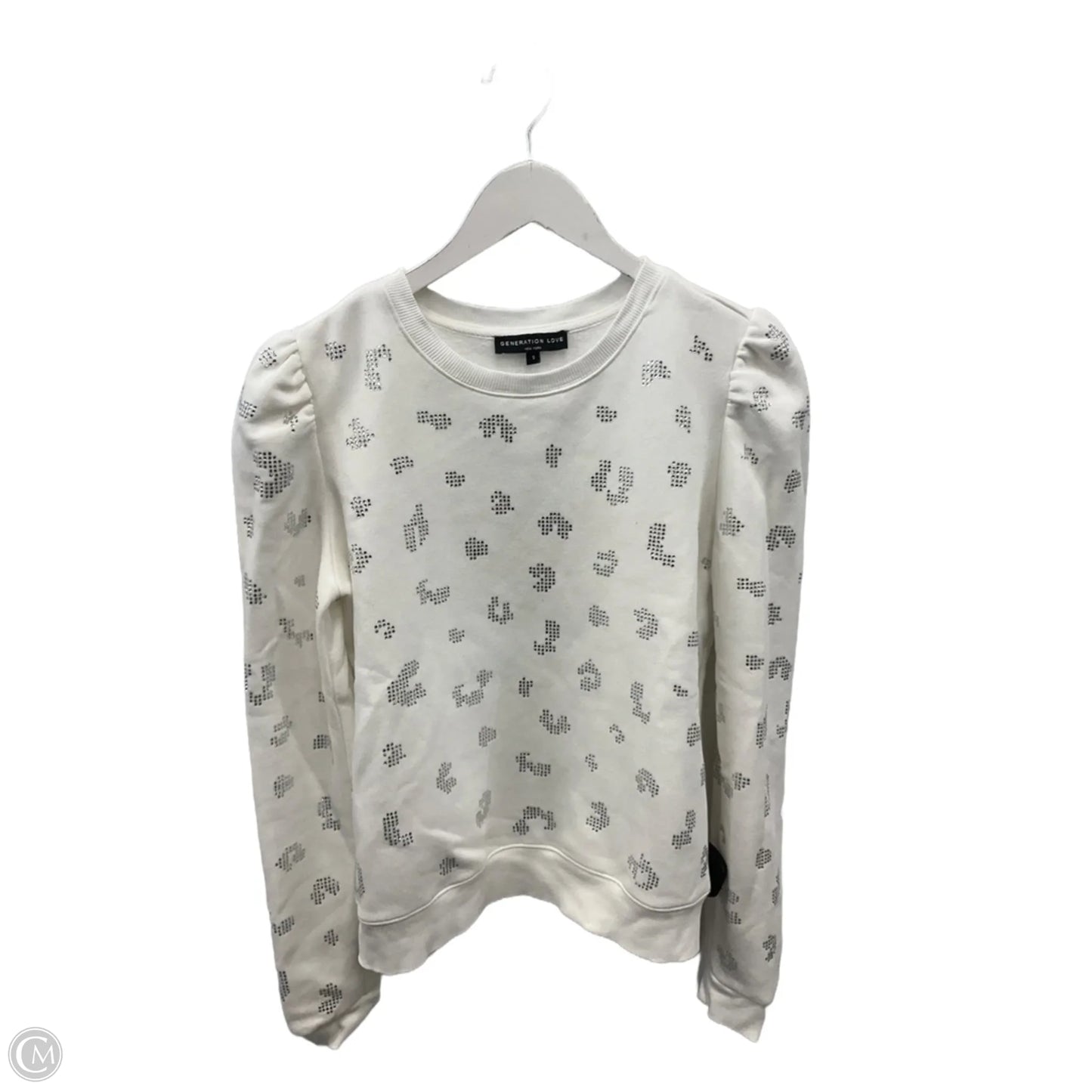 Sweatshirt Crewneck By Clothes Mentor In White, Size: S