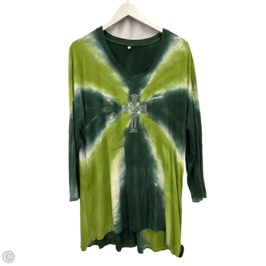 Top Long Sleeve By Cmf In Tie Dye Print, Size: 1x