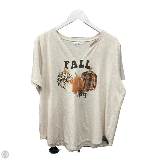 Top Short Sleeve By Maurices In Cream, Size: 1x