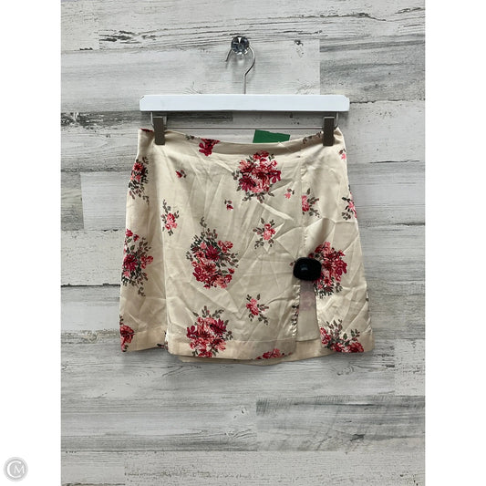 Skirt Mini & Short By Clothes Mentor In Cream & Pink, Size: M