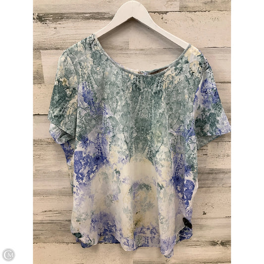 Top Short Sleeve By Charlie Jade In Green & Purple, Size: 2x
