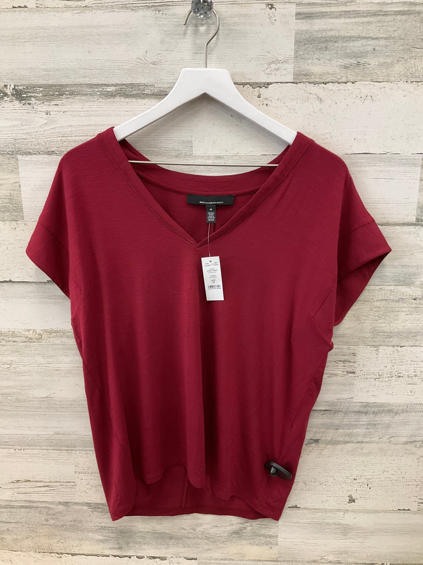 Top Short Sleeve By White House Black Market In Red, Size: M