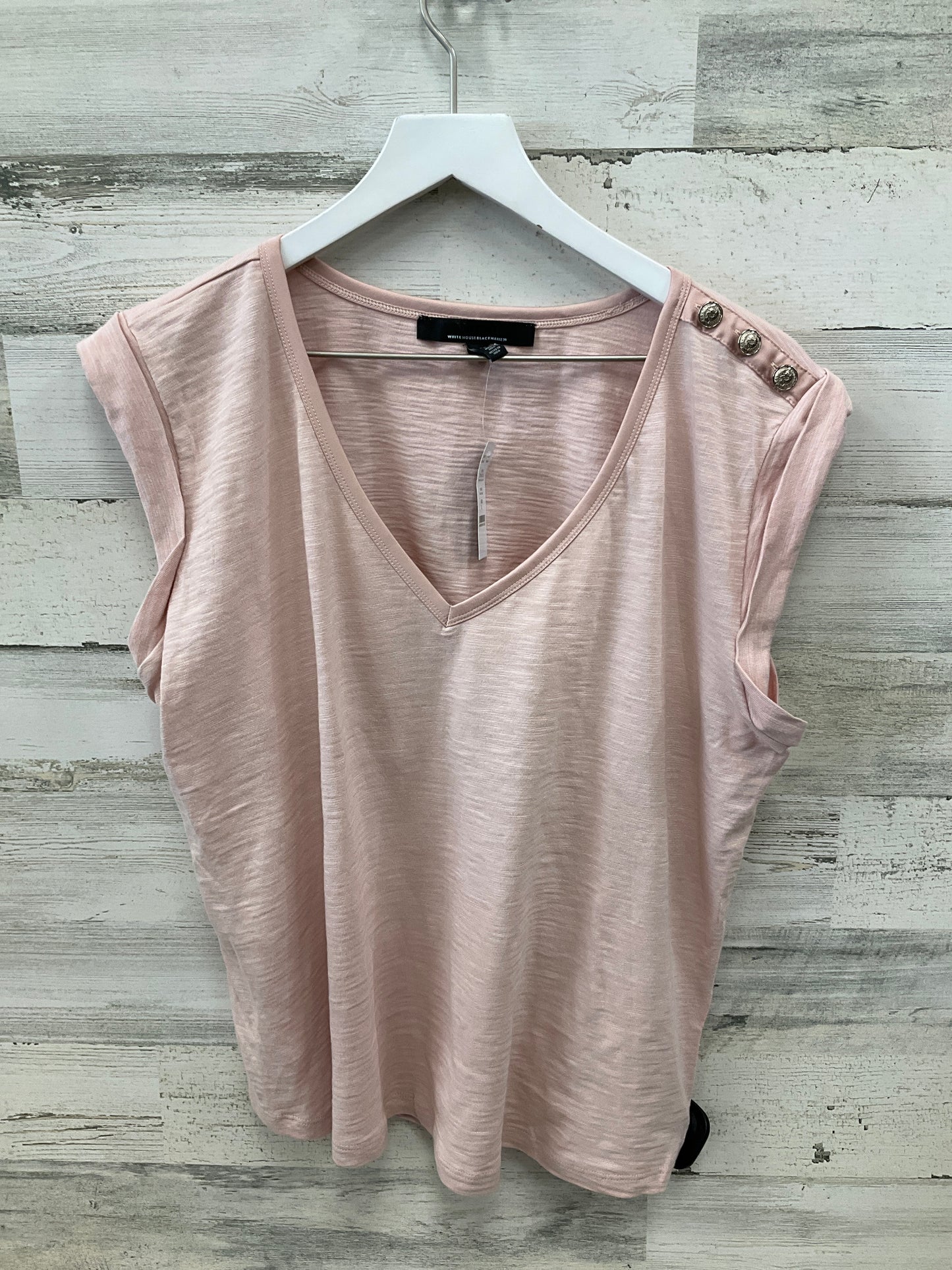 Top Short Sleeve By White House Black Market In Pink, Size: L