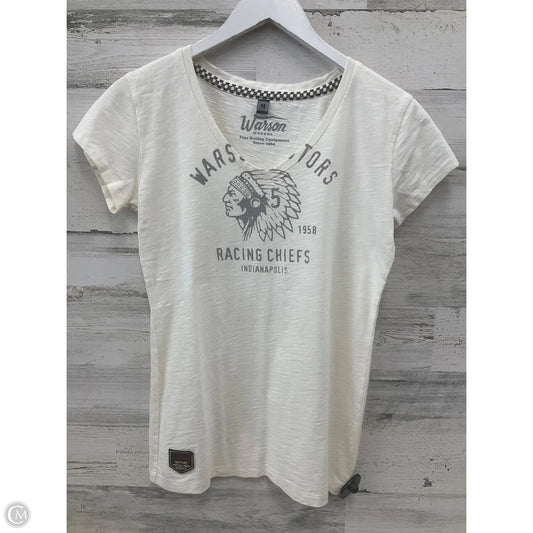 Top Short Sleeve By Clothes Mentor In Cream, Size: M