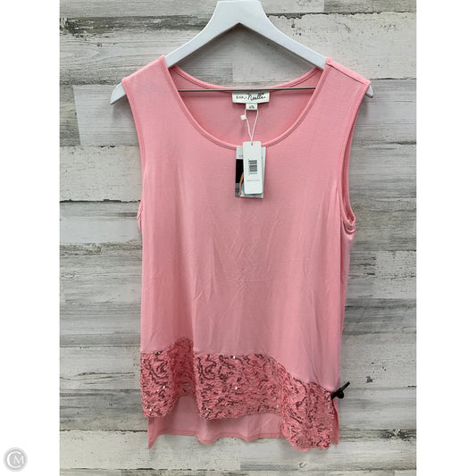 Top Sleeveless By Simply Noelle In Pink, Size: L