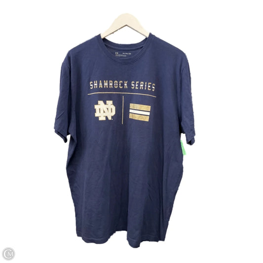 Top Short Sleeve By Under Armour In Navy, Size: 2x