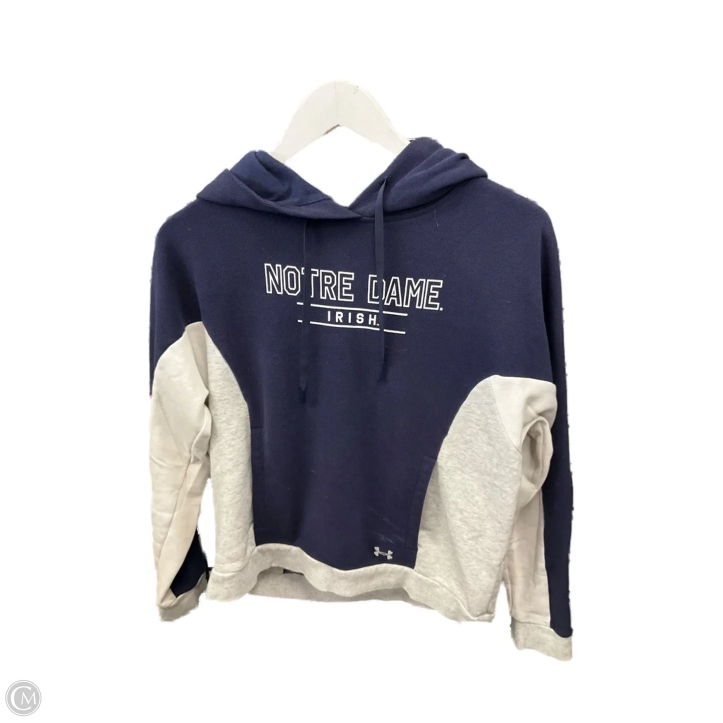 Sweatshirt Hoodie By Under Armour In Blue & Grey, Size: Xs