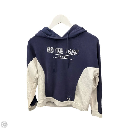 Sweatshirt Hoodie By Under Armour In Blue & Grey, Size: Xs