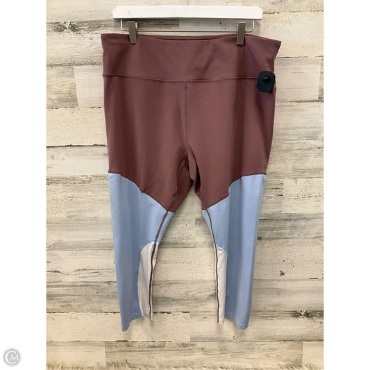 Athletic Leggings By Mta Pro In Blue & Brown, Size: 1x