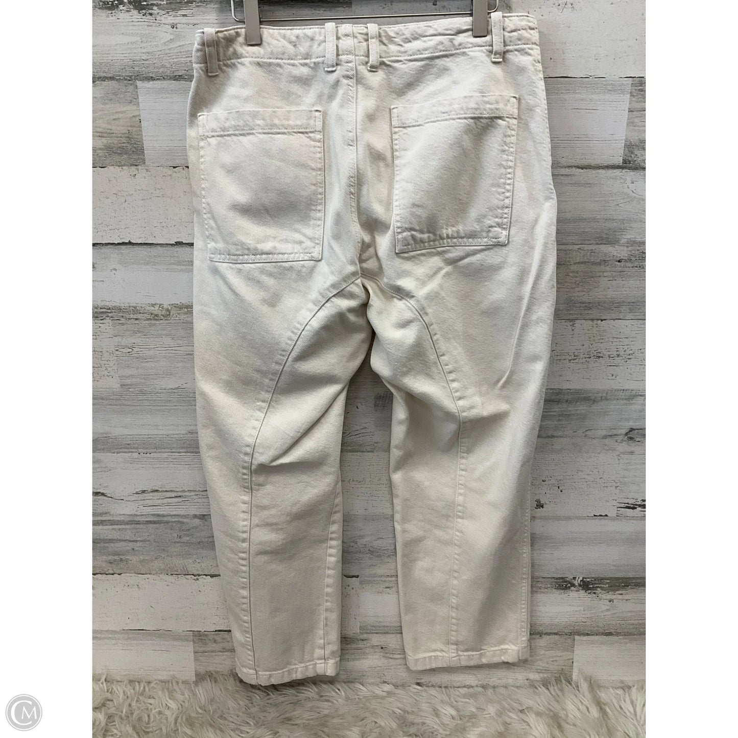 Jeans Wide Leg By Zara In Cream, Size: 12