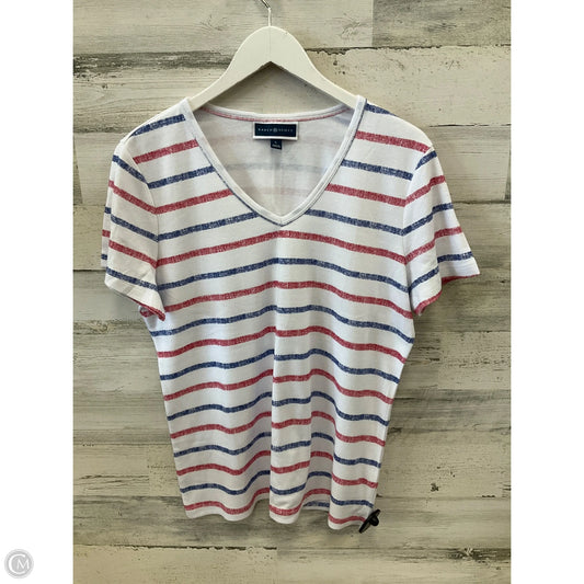 Top Short Sleeve By Karen Scott In Blue & Red & White, Size: L