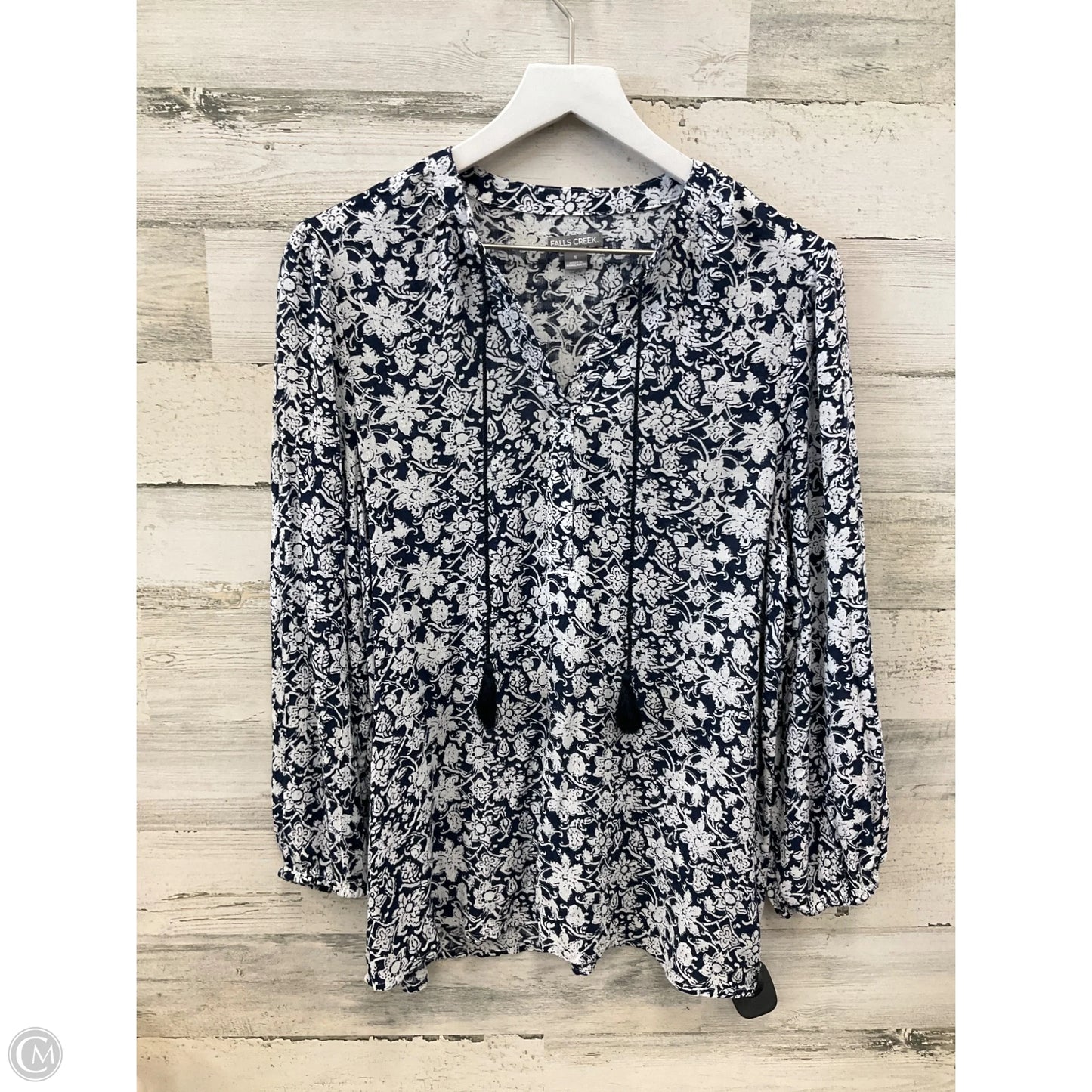 Top Long Sleeve By Falls Creek In Navy, Size: S