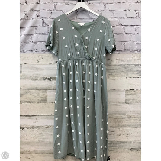 Dress Casual Midi By Bohme In Green & White, Size: M