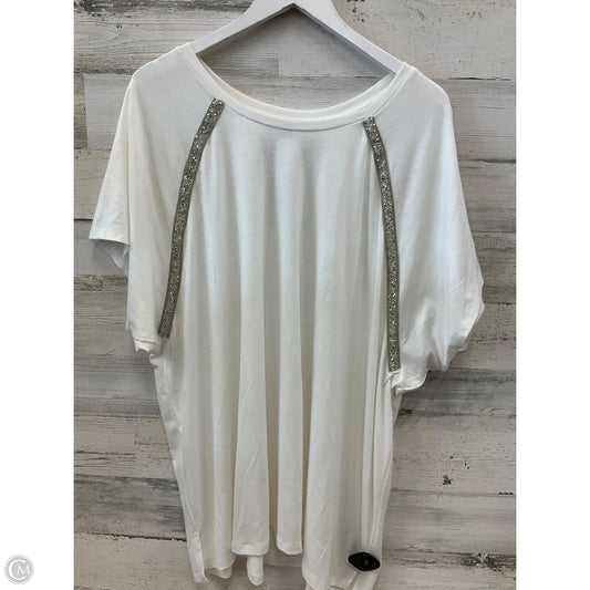 Top Short Sleeve By Massini In Cream, Size: 3x