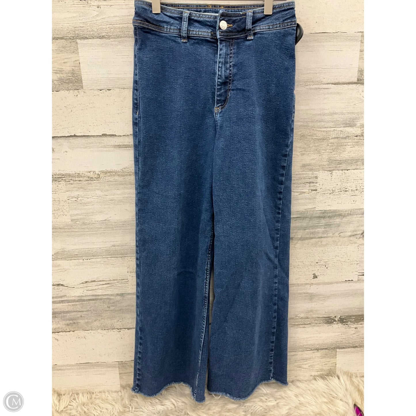 Jeans Wide Leg By Mng In Blue Denim, Size: 4
