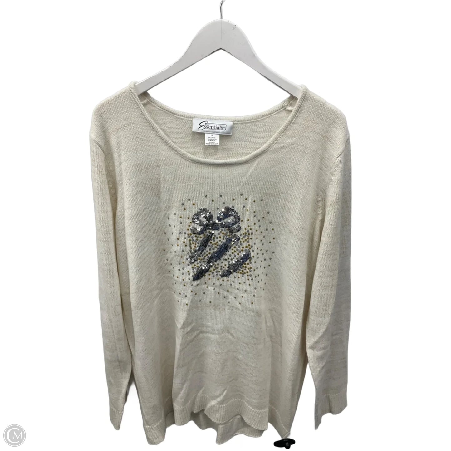 Sweater By Clothes Mentor In Cream, Size: 1x