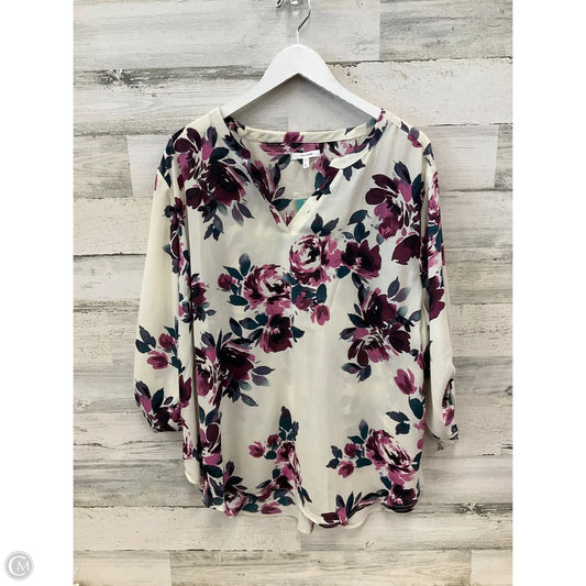 Top 3/4 Sleeve By Maurices In Cream, Size: 3x