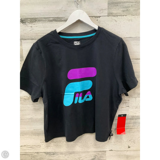 Top Short Sleeve By Fila In Black, Size: Xl