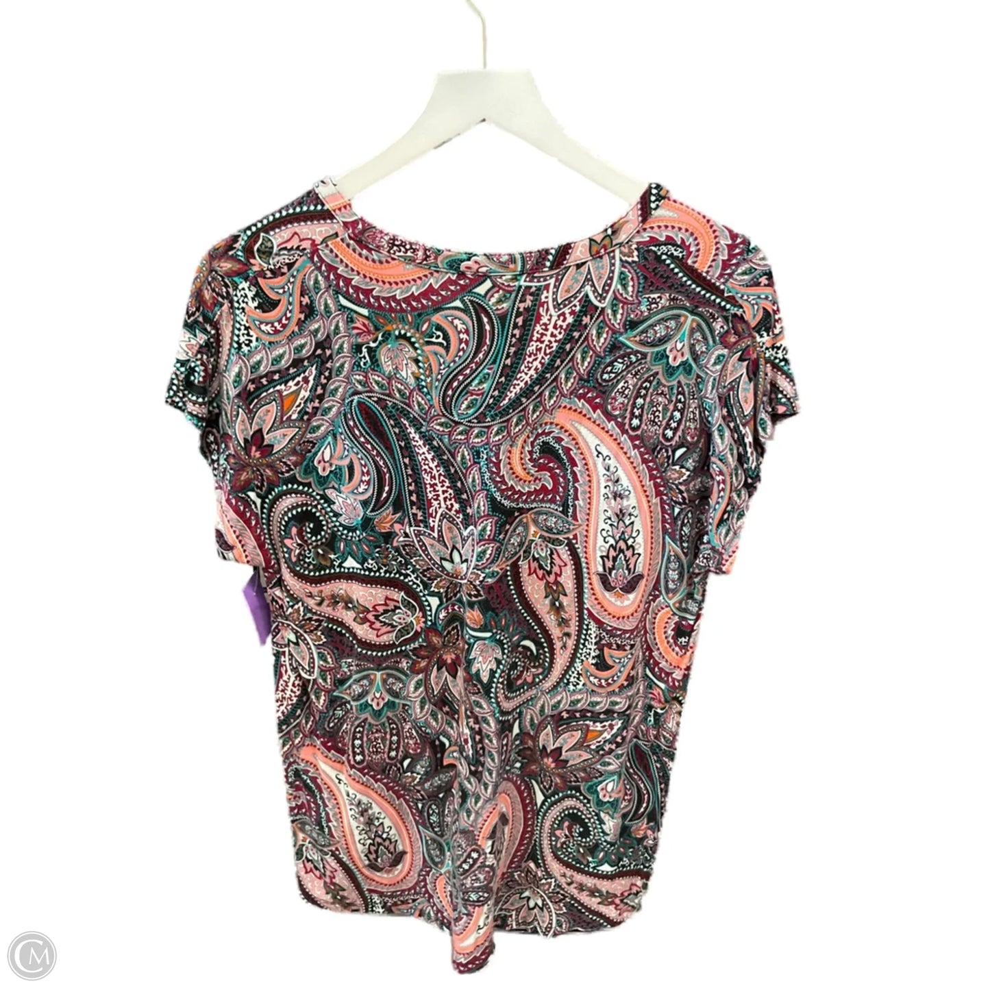 Top Short Sleeve By Dana Buchman In Multi-colored, Size: L