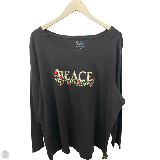 Top Long Sleeve By Croft And Barrow In Black, Size: 2x